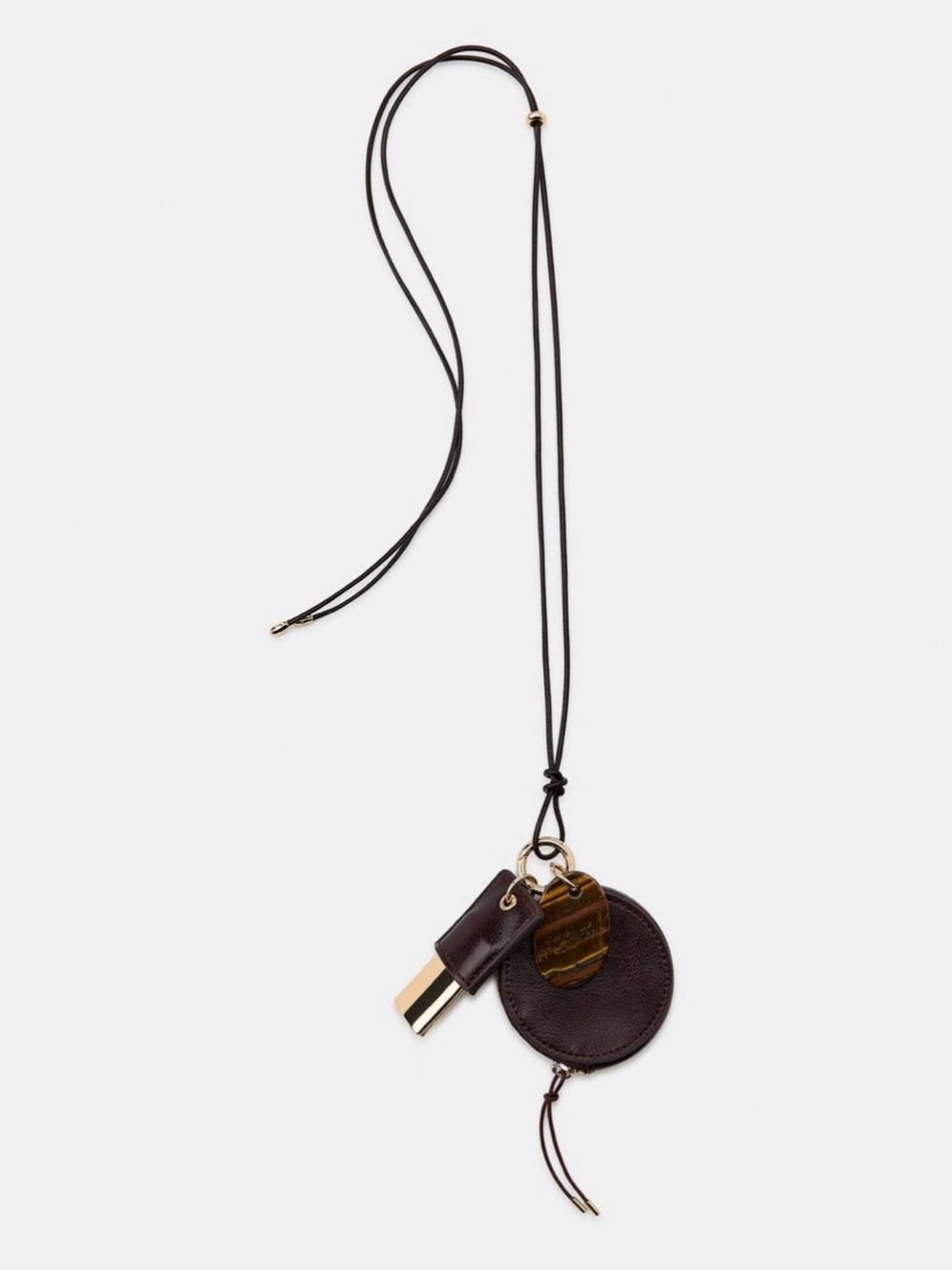 🔥🔥Zara 100% Leather Pendant Necklace with Charms